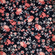 Small Multi Floral Wine/Gray/Navy Techno Crepe 