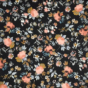 Small Multi Floral Dusty Rose/blue/Black Techno Crepe 