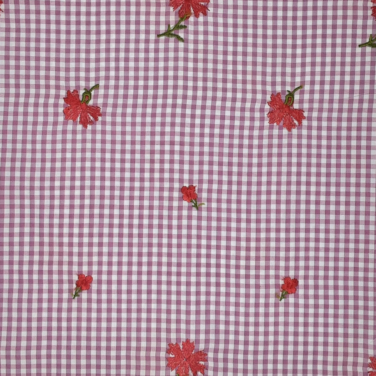 PINK SIMPLE PLAID POLYESTER EMBROIDERY