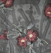 BLACK/MAUVE MESH-1165 EMBROIDERY 52/58"