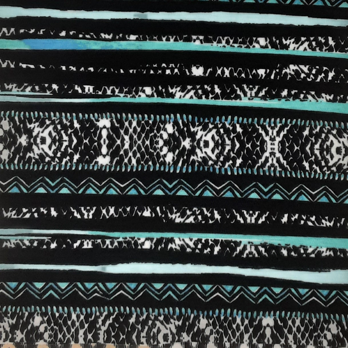 BLK/TURQ/MINT 5907-SANTAFE SNAKE- POLUYSPUN JERSEY